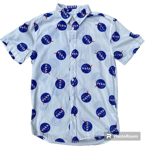 NASA Other - Chemistry NASA Shirt Mens All Over Print White Short Sleeve Button Up Size Small